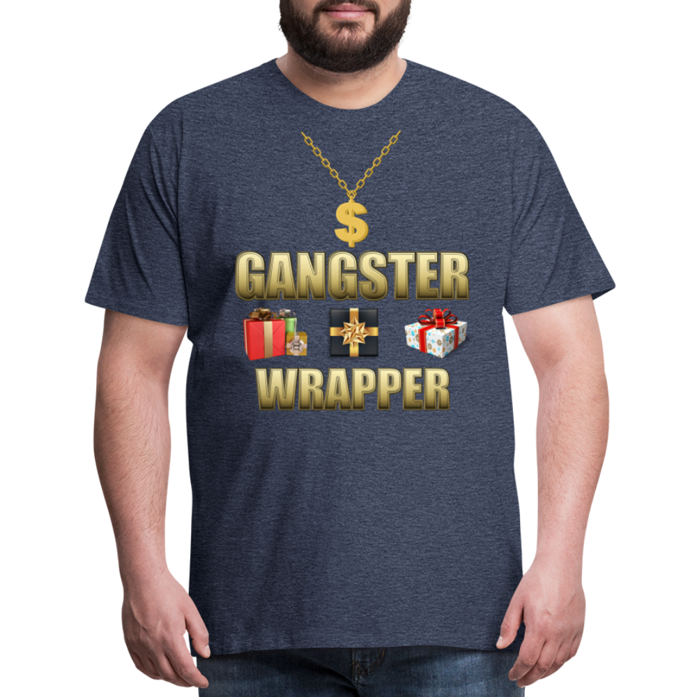 Funny Christmas Shirt, Gangster Wrapper Shirt, Gangsta Wrapper T-Shirt, Gangsta Wrapper Tshirt, Gangsta Wrapper Shirt, Funny Christmas Shirt, Wrapping Shirt - heather blue