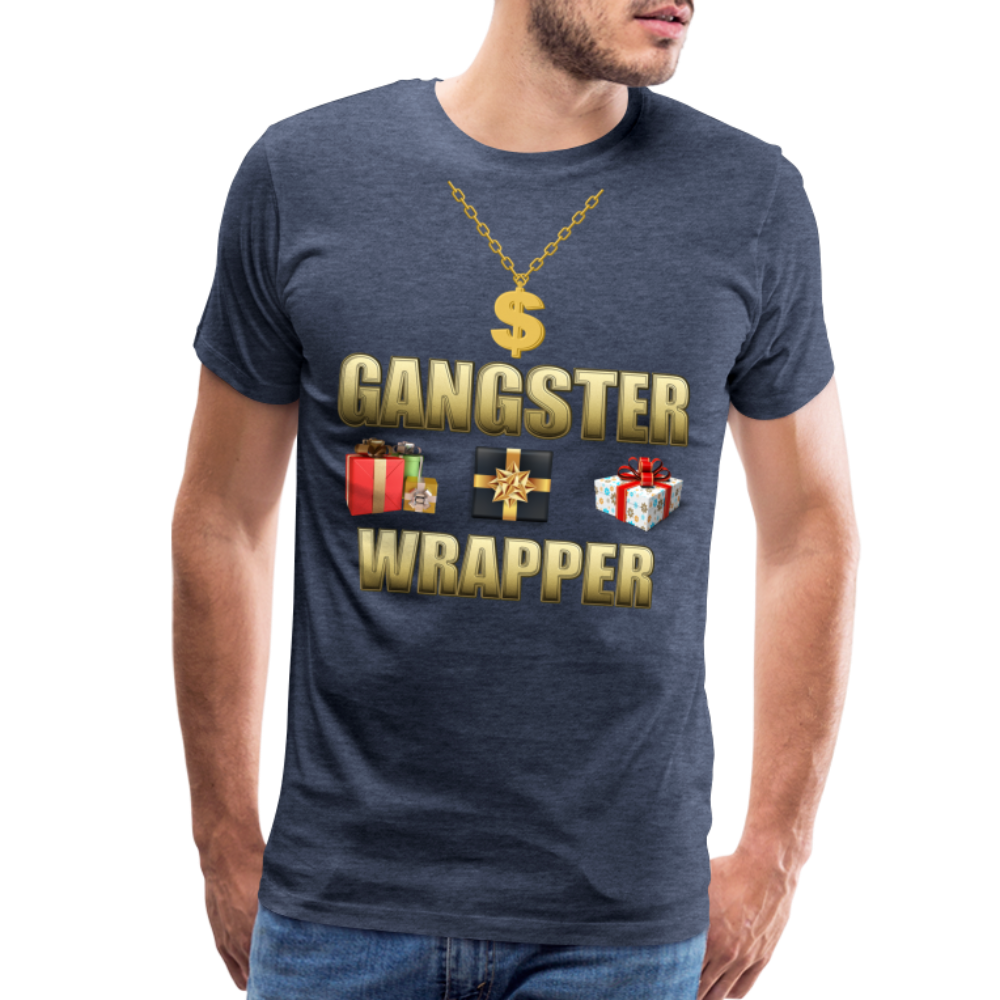 Funny Christmas Shirt, Gangster Wrapper Shirt, Gangsta Wrapper T-Shirt, Gangsta Wrapper Tshirt, Gangsta Wrapper Shirt, Funny Christmas Shirt, Wrapping Shirt - heather blue