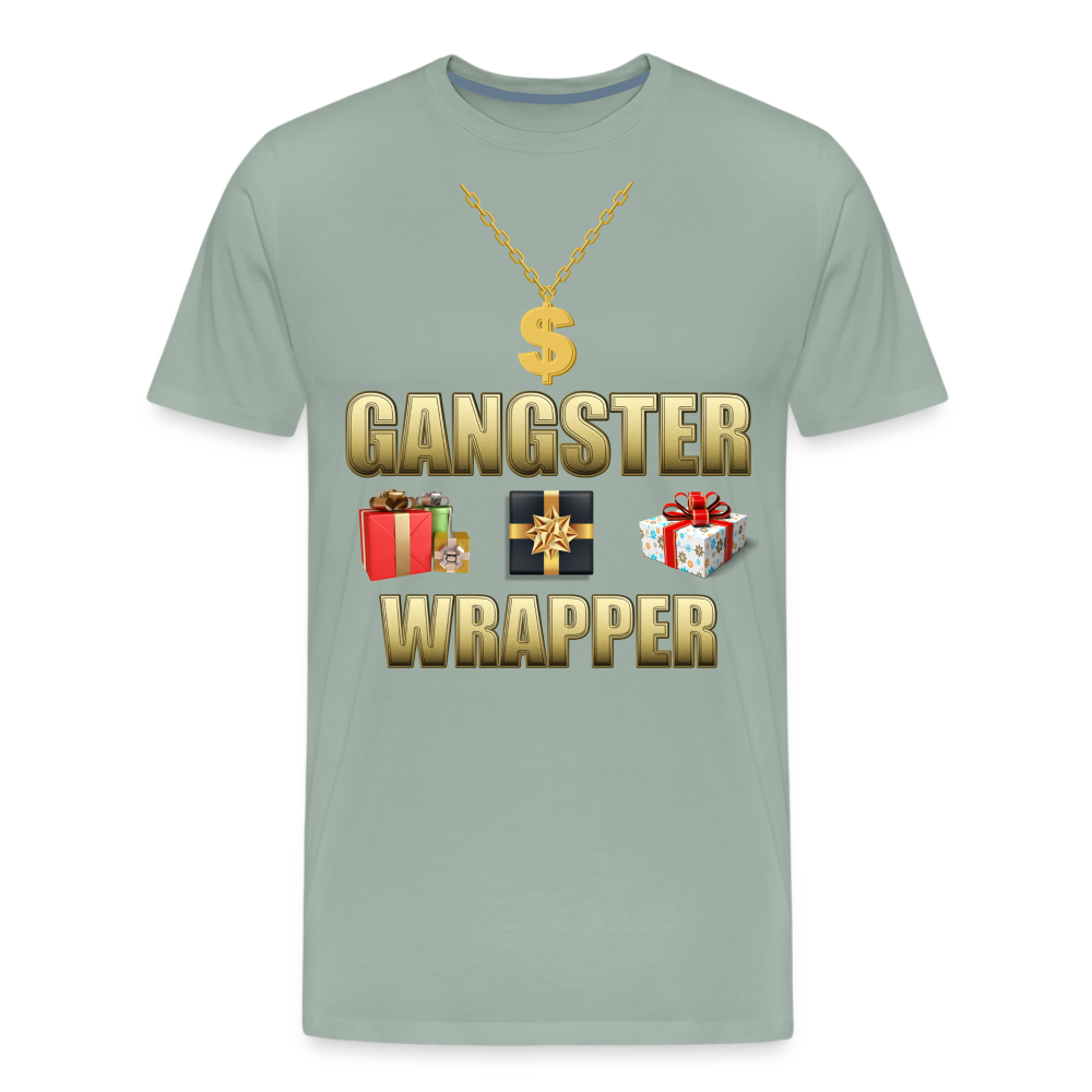 Funny Christmas Shirt, Gangster Wrapper Shirt, Gangsta Wrapper T-Shirt, Gangsta Wrapper Tshirt, Gangsta Wrapper Shirt, Funny Christmas Shirt, Wrapping Shirt - steel green