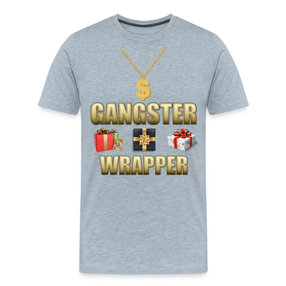 Funny Christmas Shirt, Gangster Wrapper Shirt, Gangsta Wrapper T-Shirt, Gangsta Wrapper Tshirt, Gangsta Wrapper Shirt, Funny Christmas Shirt, Wrapping Shirt - heather ice blue