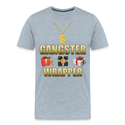 Funny Christmas Shirt, Gangster Wrapper Shirt, Gangsta Wrapper T-Shirt, Gangsta Wrapper Tshirt, Gangsta Wrapper Shirt, Funny Christmas Shirt, Wrapping Shirt - heather ice blue