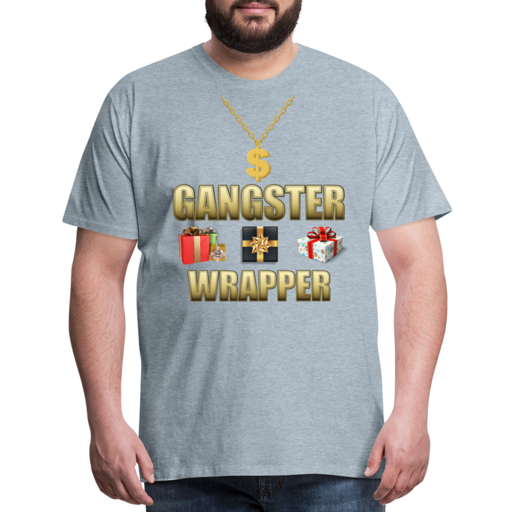 Funny Christmas Shirt, Gangster Wrapper Shirt, Gangsta Wrapper T-Shirt, Gangsta Wrapper Tshirt, Gangsta Wrapper Shirt, Funny Christmas Shirt, Wrapping Shirt - heather ice blue
