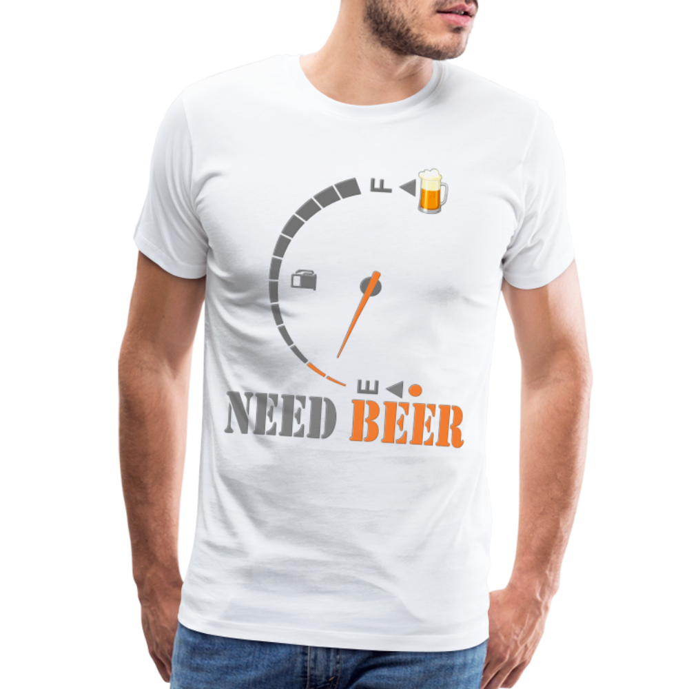I Need Beer Shirt, Fuel Gauge Shirt, Beer Froth, Funny Beer Lovers, Beer Lovers Shirt, I Need Beer, Funny Drinking Shirt, Beer Humor Shirt - white