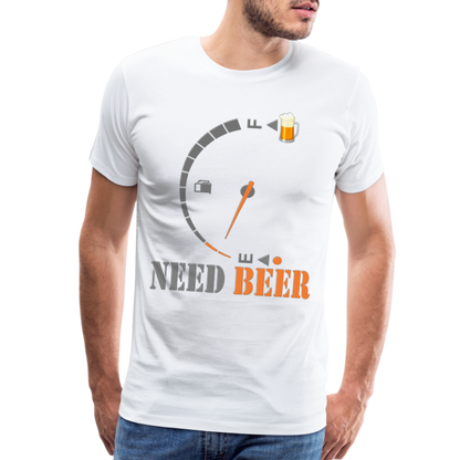 I Need Beer Shirt, Fuel Gauge Shirt, Beer Froth, Funny Beer Lovers, Beer Lovers Shirt, I Need Beer, Funny Drinking Shirt, Beer Humor Shirt - white
