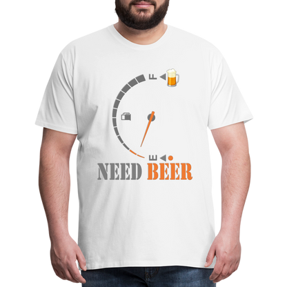 I Need Beer Shirt, Fuel Gauge Shirt, Beer Froth, Funny Beer Lovers, Beer Lovers Shirt, I Need Beer, Funny Drinking Shirt, Beer Humor Shirt - white