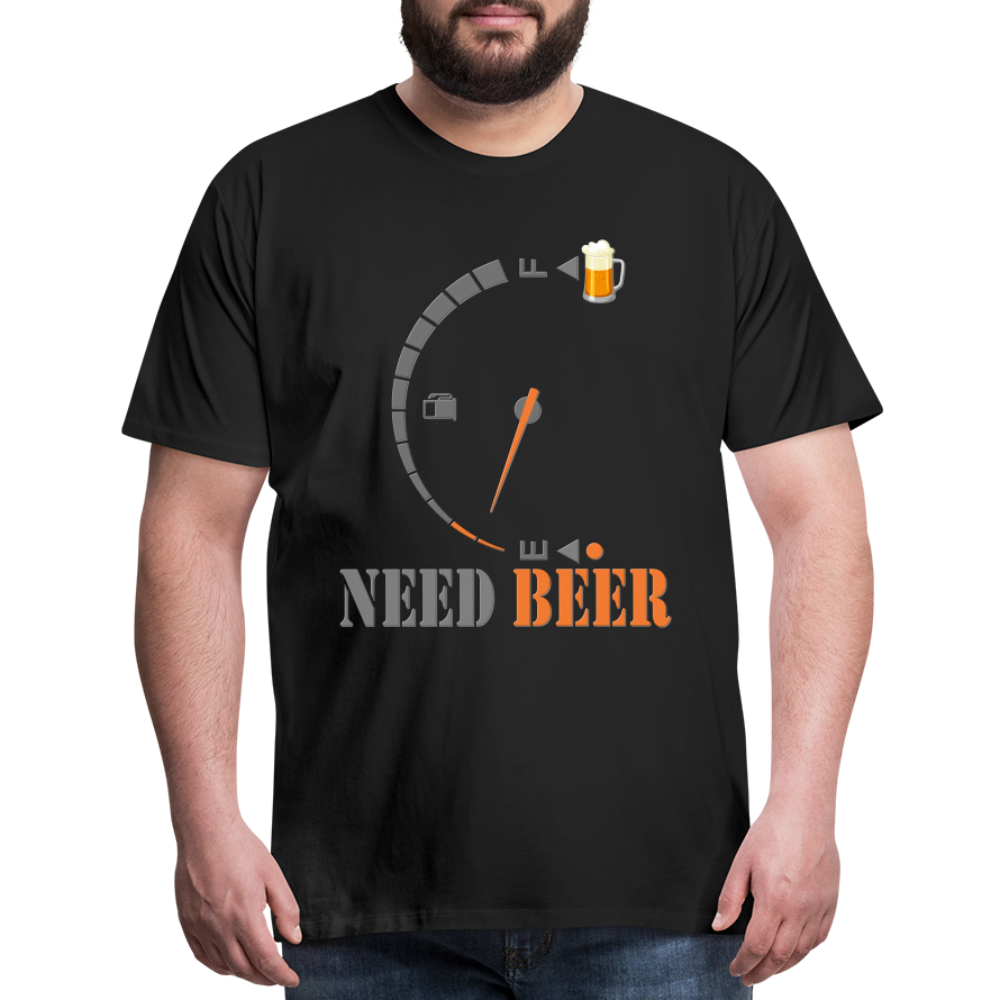 I Need Beer Shirt, Fuel Gauge Shirt, Beer Froth, Funny Beer Lovers, Beer Lovers Shirt, I Need Beer, Funny Drinking Shirt, Beer Humor Shirt - black