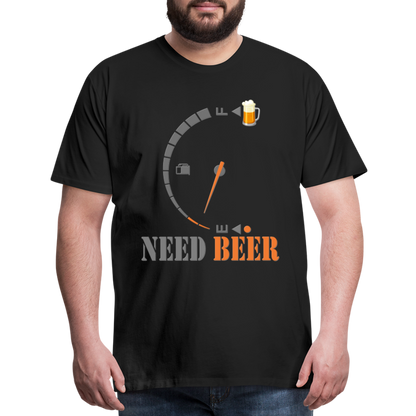 I Need Beer Shirt, Fuel Gauge Shirt, Beer Froth, Funny Beer Lovers, Beer Lovers Shirt, I Need Beer, Funny Drinking Shirt, Beer Humor Shirt - black