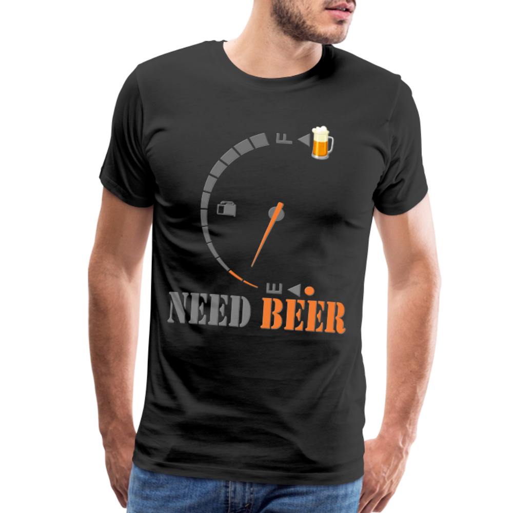 I Need Beer Shirt, Fuel Gauge Shirt, Beer Froth, Funny Beer Lovers, Beer Lovers Shirt, I Need Beer, Funny Drinking Shirt, Beer Humor Shirt - black