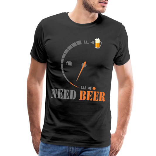 I Need Beer Shirt, Fuel Gauge Shirt, Beer Froth, Funny Beer Lovers, Beer Lovers Shirt, I Need Beer, Funny Drinking Shirt, Beer Humor Shirt - black