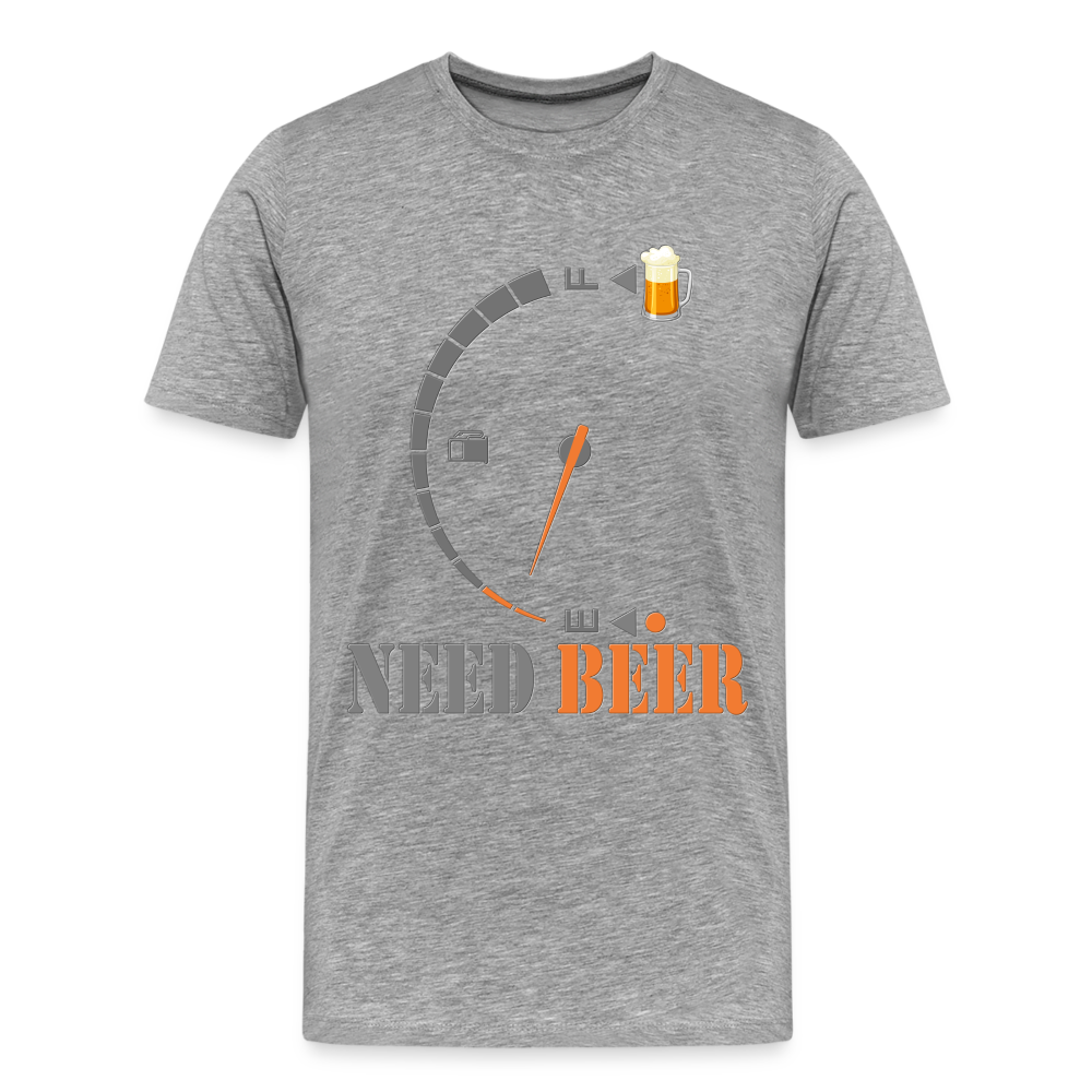 I Need Beer Shirt, Fuel Gauge Shirt, Beer Froth, Funny Beer Lovers, Beer Lovers Shirt, I Need Beer, Funny Drinking Shirt, Beer Humor Shirt - heather gray