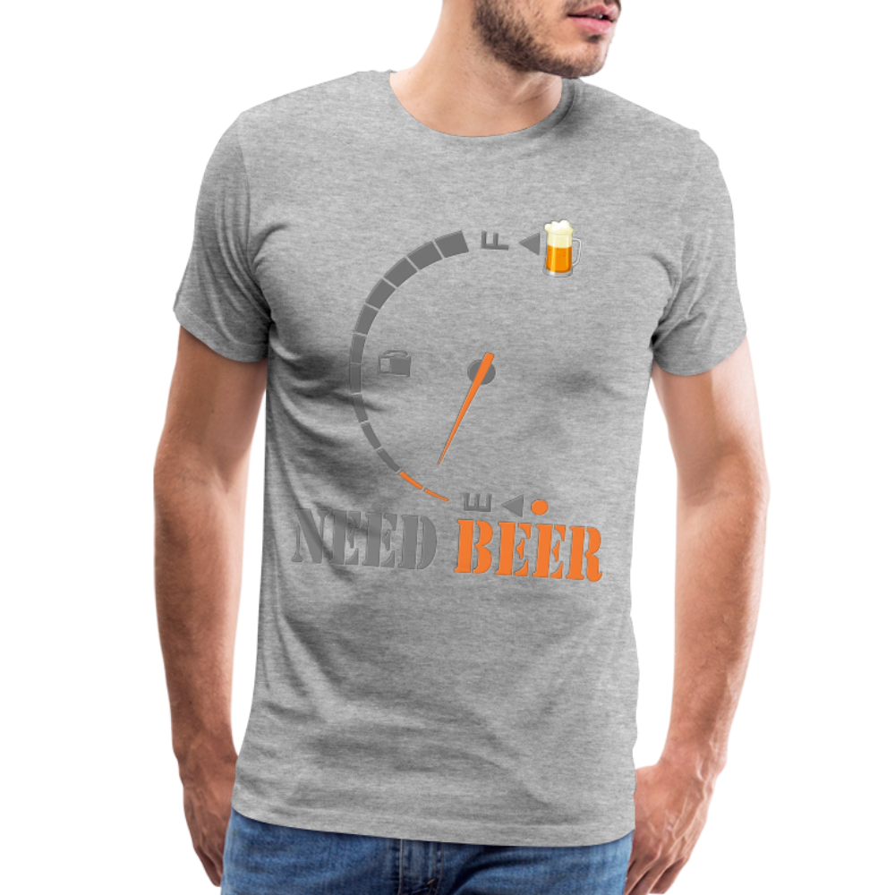 I Need Beer Shirt, Fuel Gauge Shirt, Beer Froth, Funny Beer Lovers, Beer Lovers Shirt, I Need Beer, Funny Drinking Shirt, Beer Humor Shirt - heather gray