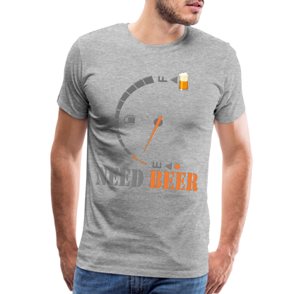 I Need Beer Shirt, Fuel Gauge Shirt, Beer Froth, Funny Beer Lovers, Beer Lovers Shirt, I Need Beer, Funny Drinking Shirt, Beer Humor Shirt - heather gray
