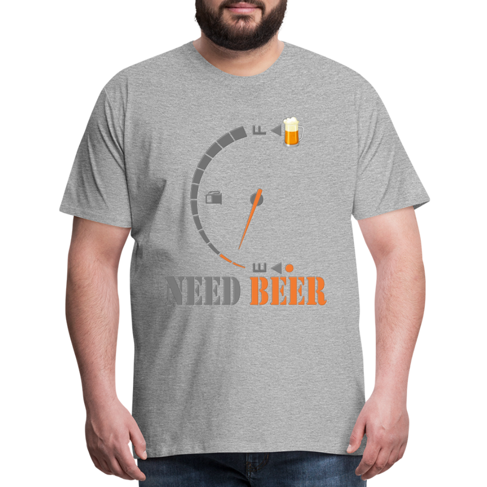 I Need Beer Shirt, Fuel Gauge Shirt, Beer Froth, Funny Beer Lovers, Beer Lovers Shirt, I Need Beer, Funny Drinking Shirt, Beer Humor Shirt - heather gray