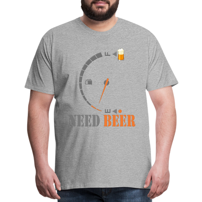I Need Beer Shirt, Fuel Gauge Shirt, Beer Froth, Funny Beer Lovers, Beer Lovers Shirt, I Need Beer, Funny Drinking Shirt, Beer Humor Shirt - heather gray