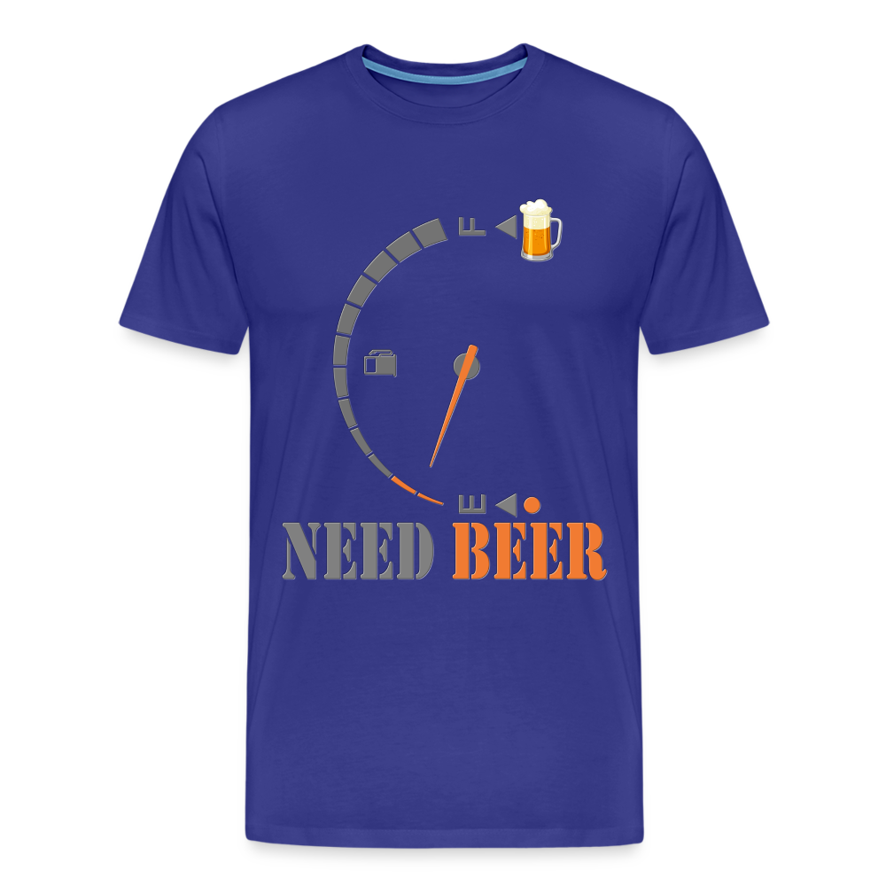 I Need Beer Shirt, Fuel Gauge Shirt, Beer Froth, Funny Beer Lovers, Beer Lovers Shirt, I Need Beer, Funny Drinking Shirt, Beer Humor Shirt - royal blue