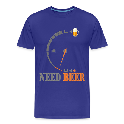 I Need Beer Shirt, Fuel Gauge Shirt, Beer Froth, Funny Beer Lovers, Beer Lovers Shirt, I Need Beer, Funny Drinking Shirt, Beer Humor Shirt - royal blue