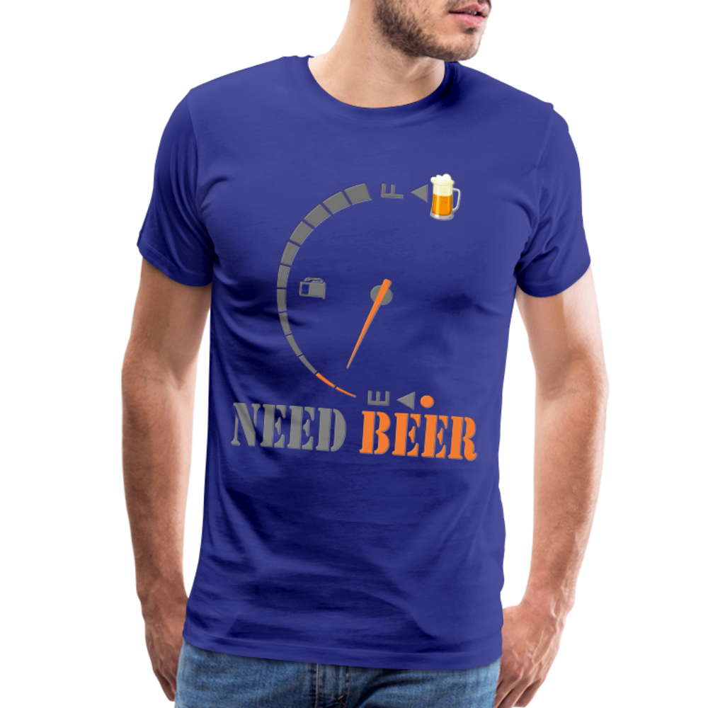 I Need Beer Shirt, Fuel Gauge Shirt, Beer Froth, Funny Beer Lovers, Beer Lovers Shirt, I Need Beer, Funny Drinking Shirt, Beer Humor Shirt - royal blue