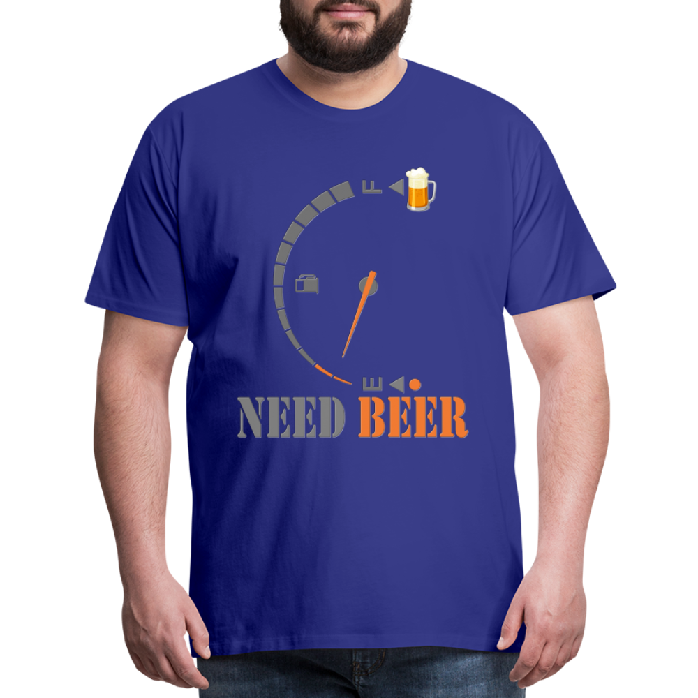 I Need Beer Shirt, Fuel Gauge Shirt, Beer Froth, Funny Beer Lovers, Beer Lovers Shirt, I Need Beer, Funny Drinking Shirt, Beer Humor Shirt - royal blue