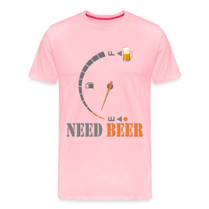 I Need Beer Shirt, Fuel Gauge Shirt, Beer Froth, Funny Beer Lovers, Beer Lovers Shirt, I Need Beer, Funny Drinking Shirt, Beer Humor Shirt - pink