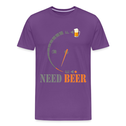 I Need Beer Shirt, Fuel Gauge Shirt, Beer Froth, Funny Beer Lovers, Beer Lovers Shirt, I Need Beer, Funny Drinking Shirt, Beer Humor Shirt - purple
