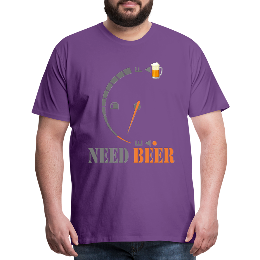 I Need Beer Shirt, Fuel Gauge Shirt, Beer Froth, Funny Beer Lovers, Beer Lovers Shirt, I Need Beer, Funny Drinking Shirt, Beer Humor Shirt - purple