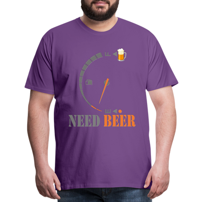 I Need Beer Shirt, Fuel Gauge Shirt, Beer Froth, Funny Beer Lovers, Beer Lovers Shirt, I Need Beer, Funny Drinking Shirt, Beer Humor Shirt - purple