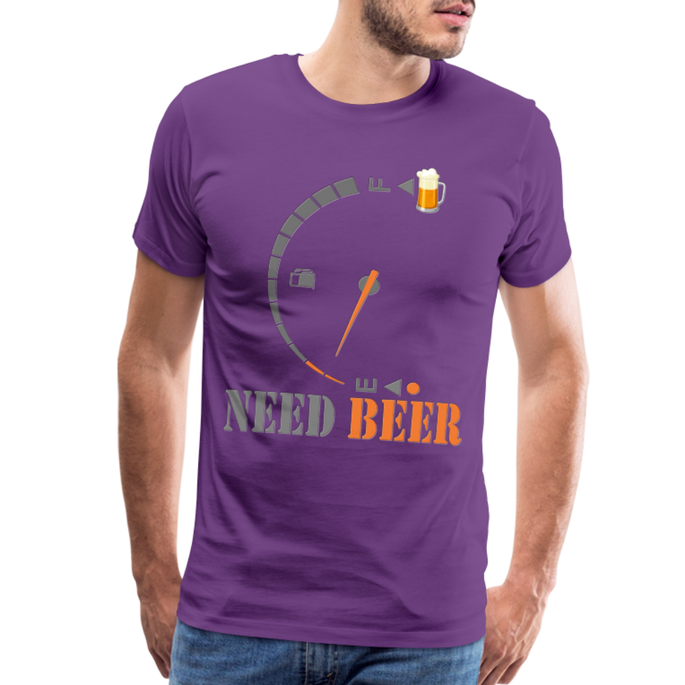 I Need Beer Shirt, Fuel Gauge Shirt, Beer Froth, Funny Beer Lovers, Beer Lovers Shirt, I Need Beer, Funny Drinking Shirt, Beer Humor Shirt - purple