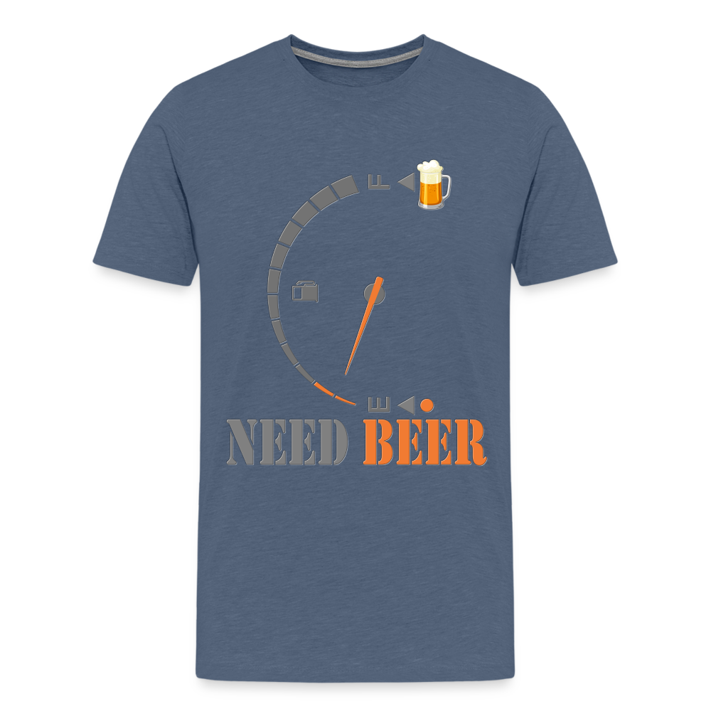 I Need Beer Shirt, Fuel Gauge Shirt, Beer Froth, Funny Beer Lovers, Beer Lovers Shirt, I Need Beer, Funny Drinking Shirt, Beer Humor Shirt - heather blue