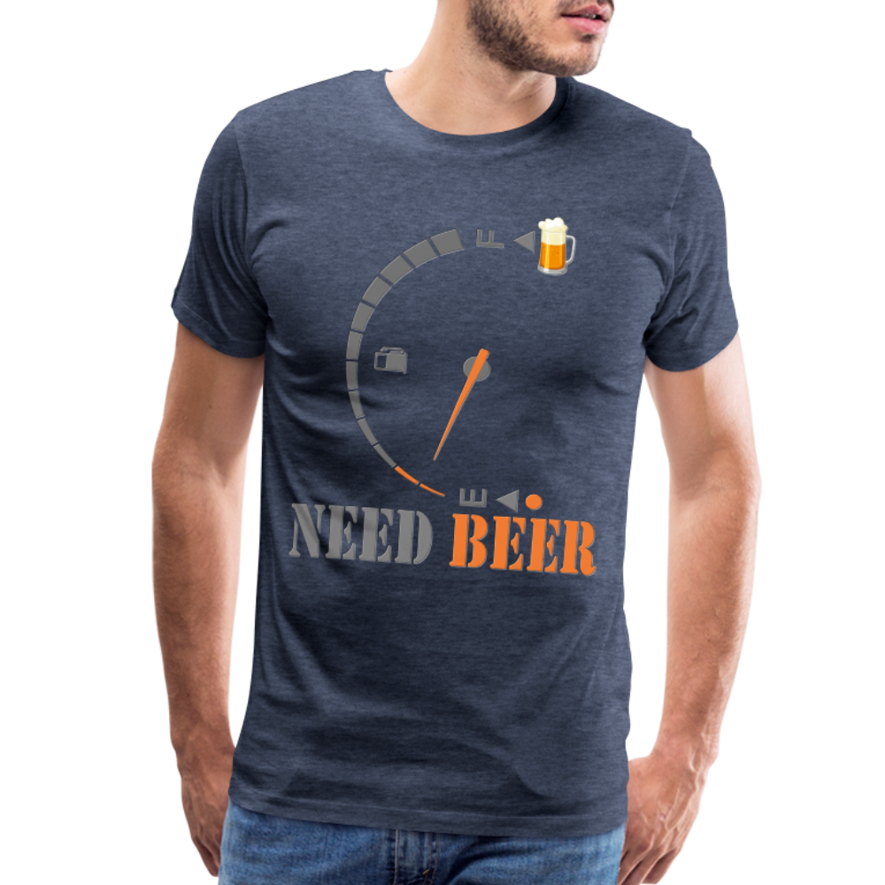 I Need Beer Shirt, Fuel Gauge Shirt, Beer Froth, Funny Beer Lovers, Beer Lovers Shirt, I Need Beer, Funny Drinking Shirt, Beer Humor Shirt - heather blue