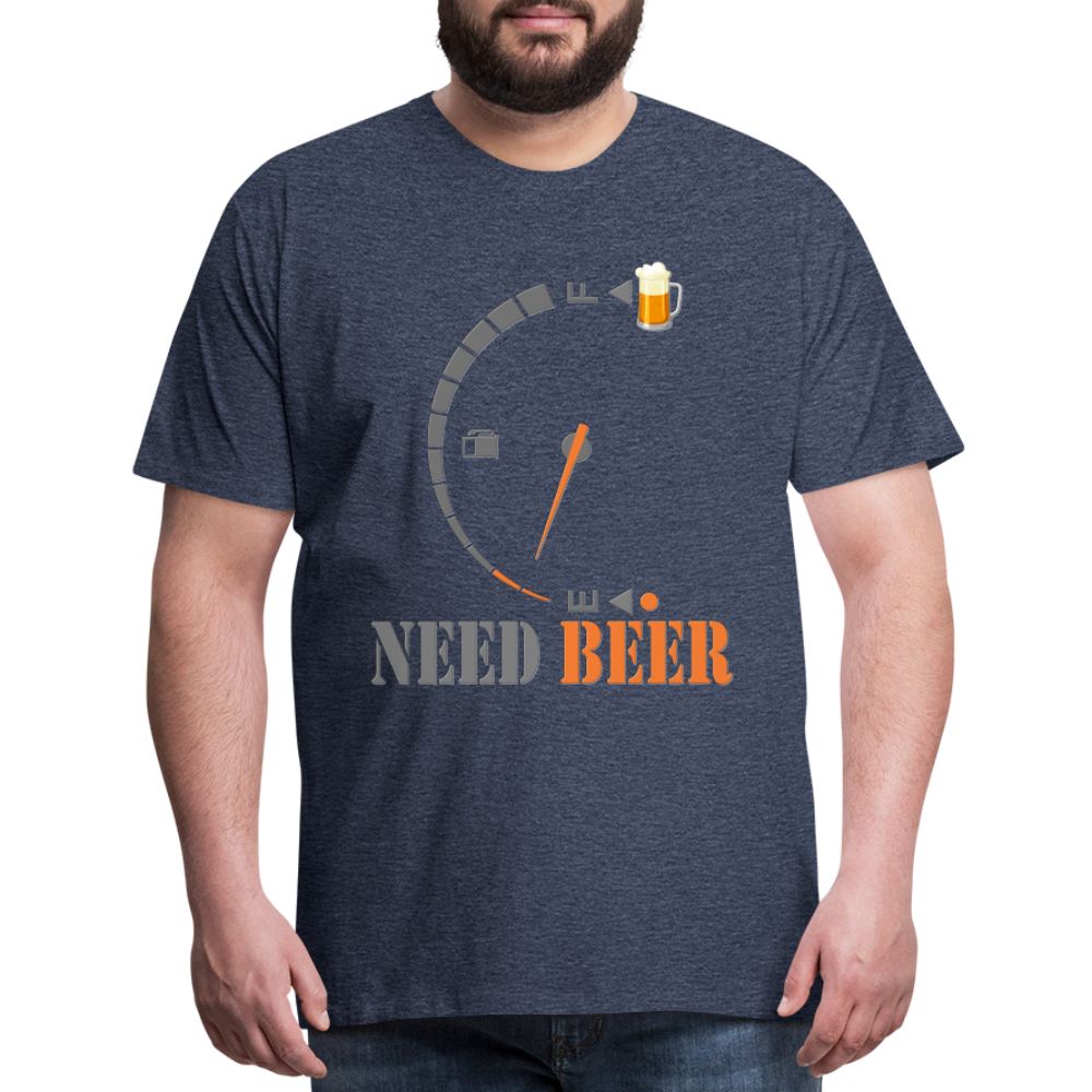 I Need Beer Shirt, Fuel Gauge Shirt, Beer Froth, Funny Beer Lovers, Beer Lovers Shirt, I Need Beer, Funny Drinking Shirt, Beer Humor Shirt - heather blue