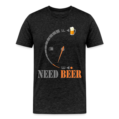 I Need Beer Shirt, Fuel Gauge Shirt, Beer Froth, Funny Beer Lovers, Beer Lovers Shirt, I Need Beer, Funny Drinking Shirt, Beer Humor Shirt - charcoal grey
