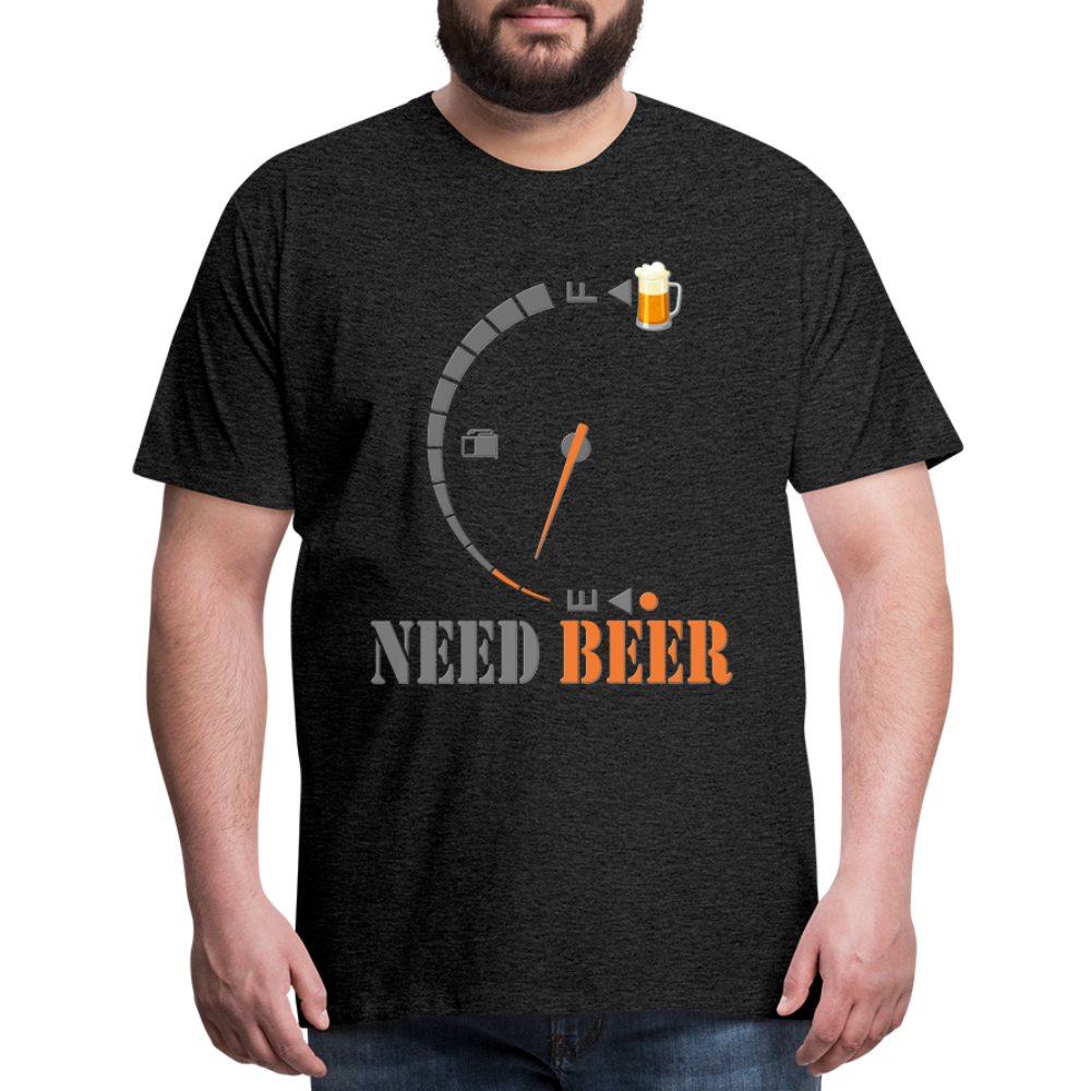 I Need Beer Shirt, Fuel Gauge Shirt, Beer Froth, Funny Beer Lovers, Beer Lovers Shirt, I Need Beer, Funny Drinking Shirt, Beer Humor Shirt - charcoal grey