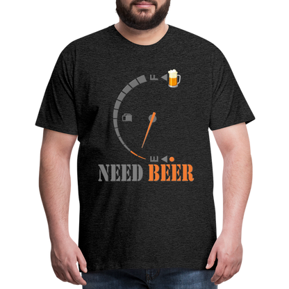 I Need Beer Shirt, Fuel Gauge Shirt, Beer Froth, Funny Beer Lovers, Beer Lovers Shirt, I Need Beer, Funny Drinking Shirt, Beer Humor Shirt - charcoal grey