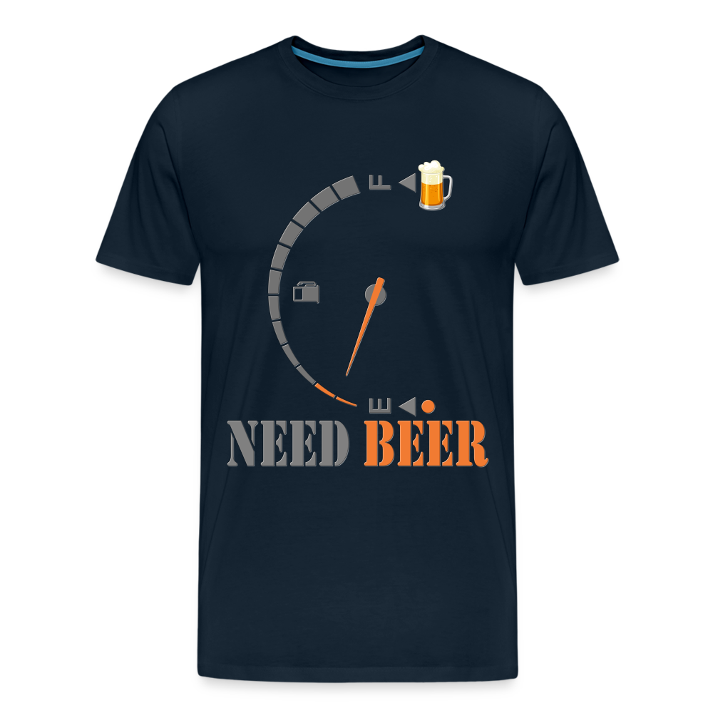 I Need Beer Shirt, Fuel Gauge Shirt, Beer Froth, Funny Beer Lovers, Beer Lovers Shirt, I Need Beer, Funny Drinking Shirt, Beer Humor Shirt - deep navy