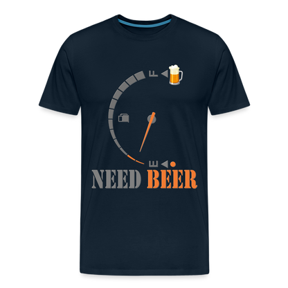 I Need Beer Shirt, Fuel Gauge Shirt, Beer Froth, Funny Beer Lovers, Beer Lovers Shirt, I Need Beer, Funny Drinking Shirt, Beer Humor Shirt - deep navy