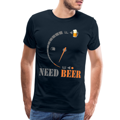 I Need Beer Shirt, Fuel Gauge Shirt, Beer Froth, Funny Beer Lovers, Beer Lovers Shirt, I Need Beer, Funny Drinking Shirt, Beer Humor Shirt - deep navy