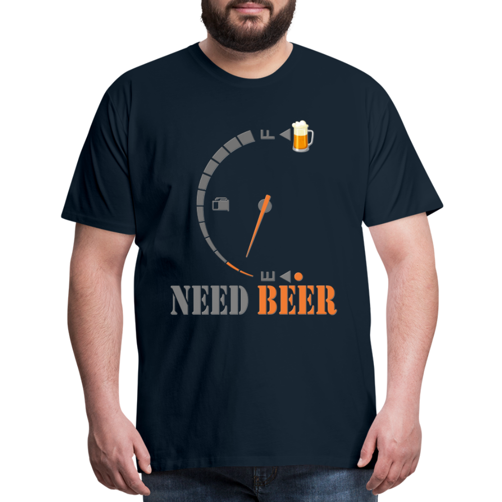 I Need Beer Shirt, Fuel Gauge Shirt, Beer Froth, Funny Beer Lovers, Beer Lovers Shirt, I Need Beer, Funny Drinking Shirt, Beer Humor Shirt - deep navy