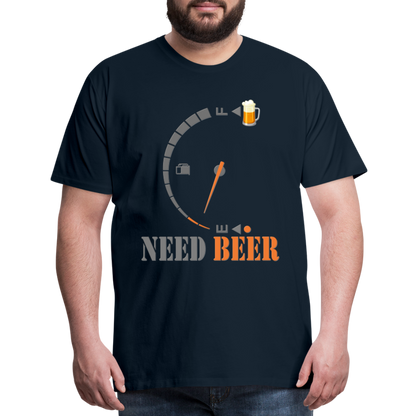I Need Beer Shirt, Fuel Gauge Shirt, Beer Froth, Funny Beer Lovers, Beer Lovers Shirt, I Need Beer, Funny Drinking Shirt, Beer Humor Shirt - deep navy