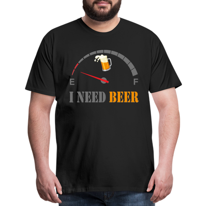 Beer Lovers Shirt, I Need Beer Shirt, Fuel Gauge Shirt, Beer Froth, Funny Beer Lovers, I Need Beer, Funny Drinking Shirt, Beer Humor Shirt - black