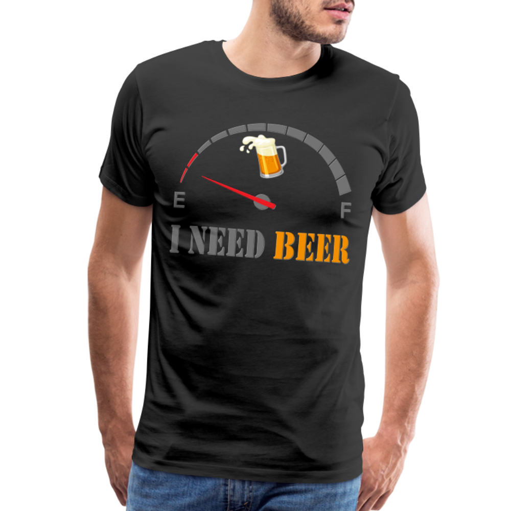 Beer Lovers Shirt, I Need Beer Shirt, Fuel Gauge Shirt, Beer Froth, Funny Beer Lovers, I Need Beer, Funny Drinking Shirt, Beer Humor Shirt - black