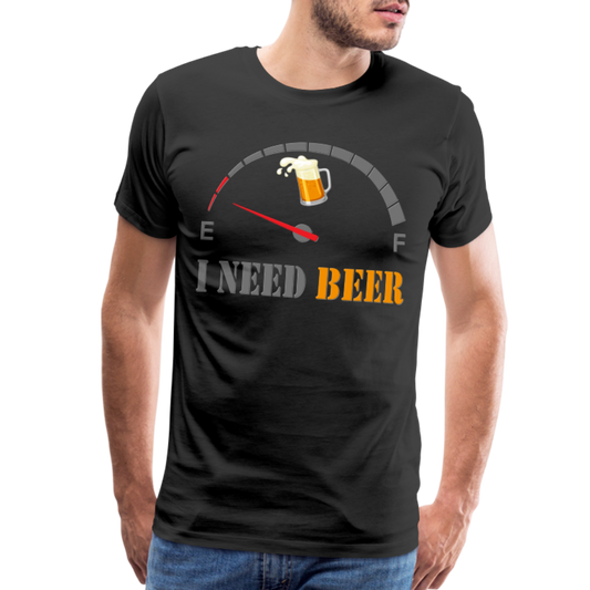 Beer Lovers Shirt, I Need Beer Shirt, Fuel Gauge Shirt, Beer Froth, Funny Beer Lovers, I Need Beer, Funny Drinking Shirt, Beer Humor Shirt - black