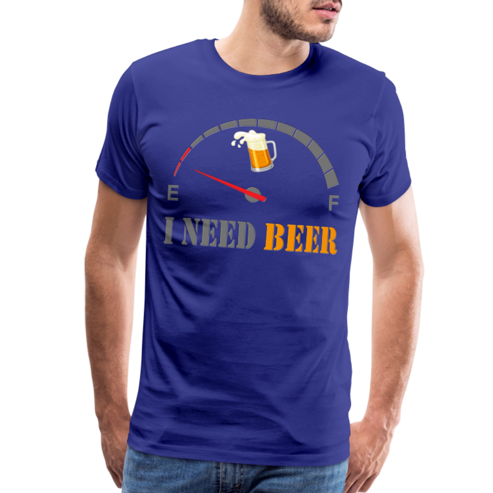 Beer Lovers Shirt, I Need Beer Shirt, Fuel Gauge Shirt, Beer Froth, Funny Beer Lovers, I Need Beer, Funny Drinking Shirt, Beer Humor Shirt - royal blue