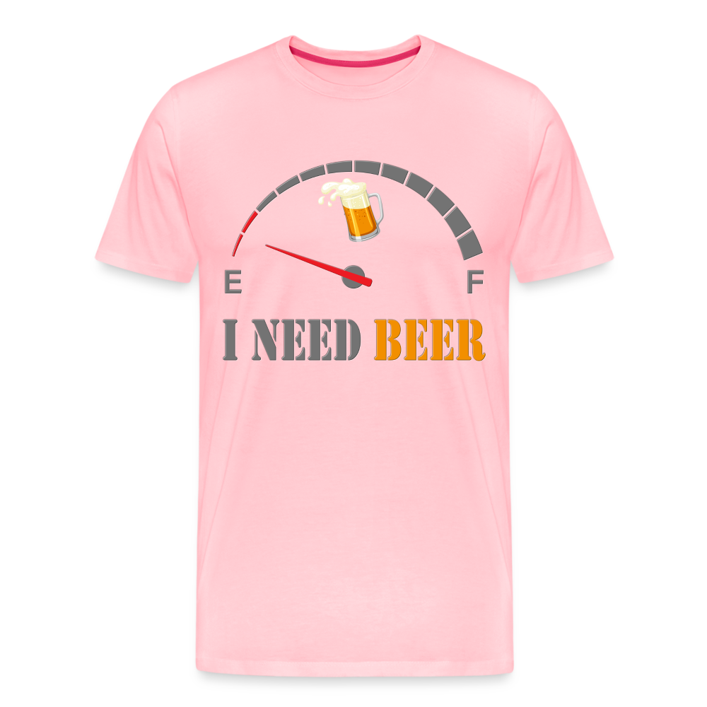 Beer Lovers Shirt, I Need Beer Shirt, Fuel Gauge Shirt, Beer Froth, Funny Beer Lovers, I Need Beer, Funny Drinking Shirt, Beer Humor Shirt - pink