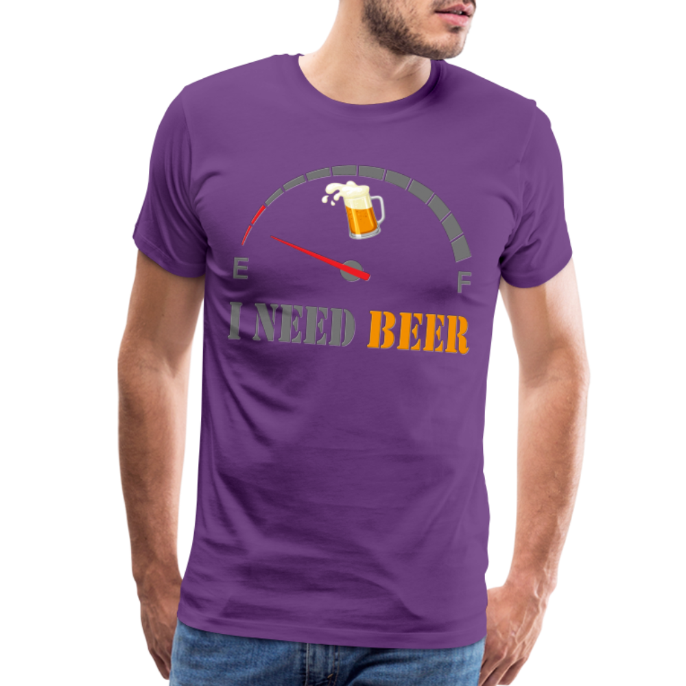 Beer Lovers Shirt, I Need Beer Shirt, Fuel Gauge Shirt, Beer Froth, Funny Beer Lovers, I Need Beer, Funny Drinking Shirt, Beer Humor Shirt - purple