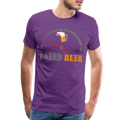 Beer Lovers Shirt, I Need Beer Shirt, Fuel Gauge Shirt, Beer Froth, Funny Beer Lovers, I Need Beer, Funny Drinking Shirt, Beer Humor Shirt - purple