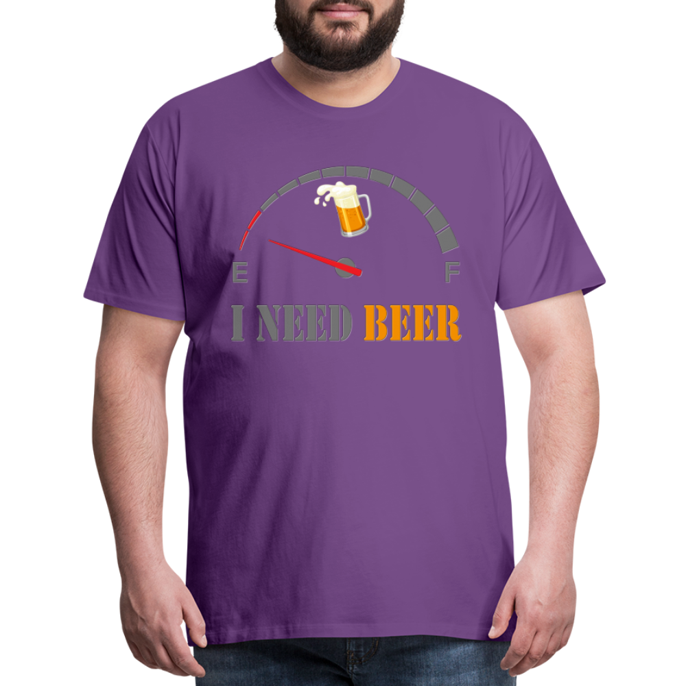 Beer Lovers Shirt, I Need Beer Shirt, Fuel Gauge Shirt, Beer Froth, Funny Beer Lovers, I Need Beer, Funny Drinking Shirt, Beer Humor Shirt - purple