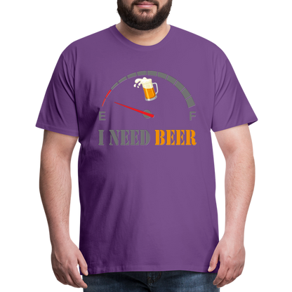 Beer Lovers Shirt, I Need Beer Shirt, Fuel Gauge Shirt, Beer Froth, Funny Beer Lovers, I Need Beer, Funny Drinking Shirt, Beer Humor Shirt - purple