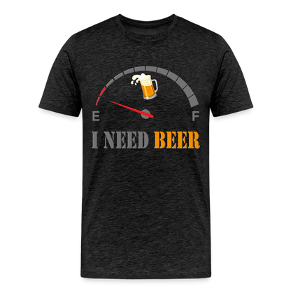 Beer Lovers Shirt, I Need Beer Shirt, Fuel Gauge Shirt, Beer Froth, Funny Beer Lovers, I Need Beer, Funny Drinking Shirt, Beer Humor Shirt - charcoal grey