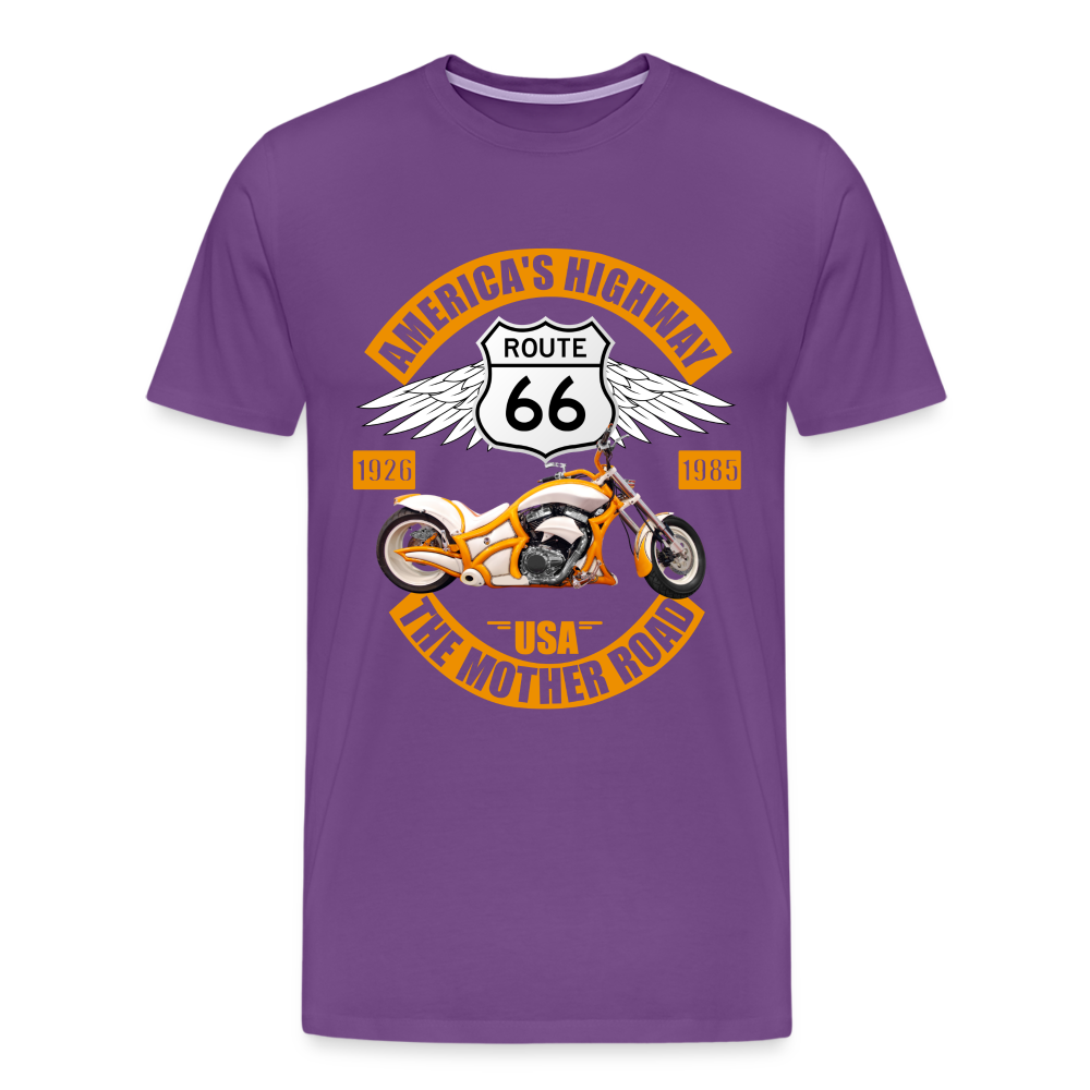 Route 66 Shirt, America's Road, Fathers Day Gift, Mother Road, Route 66 T-Shirt, Road Trip Shirt, Route 66 USA Motorcycle Biker Souvenir Tee - purple