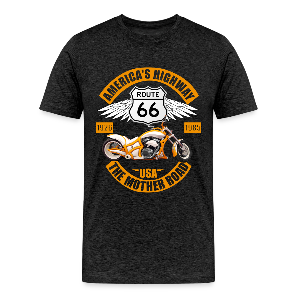 Route 66 Shirt, America's Road, Fathers Day Gift, Mother Road, Route 66 T-Shirt, Road Trip Shirt, Route 66 USA Motorcycle Biker Souvenir Tee - charcoal grey